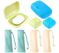 KOLZEMV 4PCS Viaje Hermetica, jabonera de viaje, jabonera, jabonera baño, Caja de Jabón para Pastillas de jabon, Jaboneras para Champu Solido de Plástico, jabonera viaje