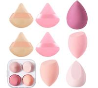 KOLZEMV Esponja Maquillaje, 8 Piezas esponja maquillaje, Esponjas Desmaquillantes Beauty Blender Para Bases de Maquillaje, Polvos Líquidos, Etc, Esponjas Maquillaje Cara Está Disponible En 2 Formas