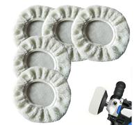 KOLZEMV Gorro de Lana Máquina Pulidoras 5 Pcs 10 INCH Boina de Pulir de Lana de Cordero Adhesivo Juego de Almohadillas de Pulido Máquina Pulidora Limpieza Almohadilla de Pulido para Coche