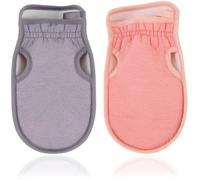 KOLZEMV Guante exfoliante, 2 piezas Limpia los poros en profundidad para cuerpo y cara, exfoliante corporal, guante exfoliante corporal, Esponja de ducha para Peeling & Body Scrub, Guante de masaje