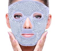 KOLZOV Máscara Facial de Gel, Máscara Refrescante para Cara, Máscara de Enfriamiento Facial Reutilizable, Máscara Fría Gel Frío y Calor, para Reducir la Hinchazón de la Cara, Ojeras, Migrañas