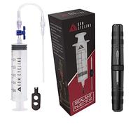 KOM Cycling - Jeringuilla para inyectar líquido «Tubeless», con herramienta de extracción de válvula Presta, para sellante, Inyector + herramienta de reparación sin cámara.