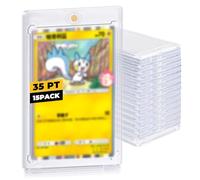 KOMABLEN 15 Piezas Fundas Cartas Magnéticas, 35PT Fundas para Cartas, Transparente Plástica Card Sleeves Protección UV, Impermeable Magnetic Card Holder para Magic, MTG, Deportes, Béisbol