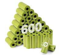 KOMABLEN 600PCS Bolsas Caca Perro Biodegradables, 40 Rollos Bolsas Excrementos Perros con Porta Bolsas Caca Perro, A Prueba de Fugas Dog Poop Bags Accesorios Perro 33x22.8cm