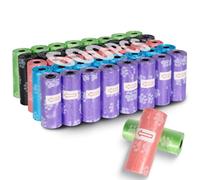 KOMABLEN 600PCS Bolsas Caca Perro Biodegradables, 40 Rollos Bolsas Excrementos Perros con Porta Bolsas Caca Perro, A Prueba de Fugas Dog Poop Bags Accesorios Perro 33x22.8cm(Cinco Colores)