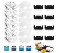 KOMABLEN 8 Piezas Filtros Fuente Gatos, 8+8 Filtro Fuente Gato Redondo de Repuesto, Filtración Cuádruple Filtro Bebedero Fonte de Agua Carbón Activado de Resina Perro Animal