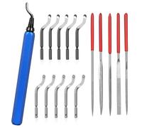 KOMABLEN Desbarbador Metal Manual, Escariador con 10 Piezas Cuchillas de HSS, 5 Limas de Diamante, 360° Giratorio Herramienta de Desbarbado para impresora 3D, plástico, aluminio y Cobre