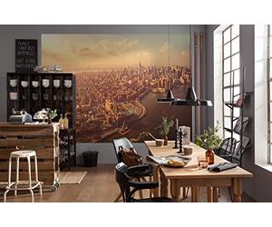 Komar 1 - 4 - 987 254 x 184 cm "Ciudad de Nueva York Manhattan Cityscape Scenic" Mural - Naranja (4 unidades)