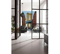 Komar 1 - Live - 013 184 x 248 cm "Nueva York Brooklyn Bridge Scenic Mural - (2 unidades), color azul