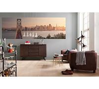 Komar 1 - XXL2 - 055 Komar California Dreaming San Francisco Skyline papel pintado - Mural de pared (368 x 124 cm), color marrón, gris, amarillo, rojo (-)
