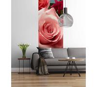 Komar 154-DV1 - Papel pintado para pared, 100 x 280 cm, diseño de flores, rosa, color rosa