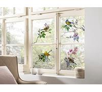 Komar 16007 Wedding Birds - Adhesivo decorativo para ventana (31 x 31 cm, 2 láminas, autoadhesivo, reposicionable), diseño de pájaros