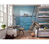 Komar 8-526 National Geographic Sailing Scenic - Papel pintado mural de pared, azul, 368 x 254 cm, juego de 8 piezas