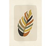Komar Clay Leaf - Póster decorativo para pared (50 x 70 cm), diseño de hoja de arcilla