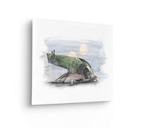 Komar Cuadro con bastidor de Star Wars Boba Fett Spaceship Sketch - Tamaño: 40 x 30 cm - Decoración para habitación infantil