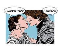 Komar - Cuadro de Pared de Star Wars Classic Comic Quote Leia Han (sin Marco, Disponible en Tres tamaños), carbón, WB117-40x30