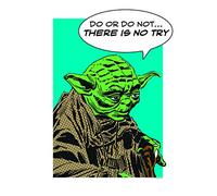 Komar - Cuadro de Pared de Star Wars, diseño de Cuento de cómic de Yoda (no Incluye Marco), carbón, WB122-30x40