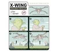 Komar Cuadro de pared de Star Wars X-Wing Instructions - Tamaño 40 x 50 cm - Decoración para habitación infantil