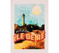 Komar Cuadro de pared vintage Travel Île de Ré - Tamaño: 50 x 70 cm - Póster artístico para decoración de salón o dormitorio
