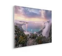 Komar Cuadro en bastidor de madera auténtica - Coastal Paradise - Tamaño 90 x 60 cm - Cuadro en lienzo con diseño de paisaje