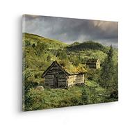 Komar Cuadro en bastidor de madera auténtica - Encanto rústico - Tamaño 60 x 40 cm - Cuadro en lienzo, diseño de paisaje, salón, dormitorio