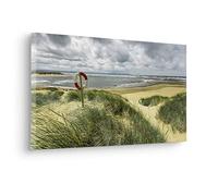 Komar Cuadro en bastidor de madera auténtica Stormy Days, tamaño 60 x 30 cm, cuadro en lienzo, diseño de paisajes, sala de estar, dormitorio