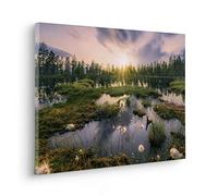 Komar Cuadro en bastidor de madera real - Gloomy Swamps - Tamaño 60 x 40 cm - Cuadro en lienzo con diseño de paisaje