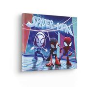 Komar Cuadro en lienzo con diseño de Spidey and His Amazing Friends Glowy Spideys - Tamaño 60 x 40 cm, diseño de Spidey and His Amazing Friends Glowy Spideys