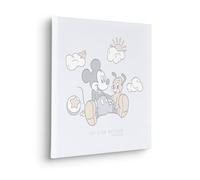 Komar Cuadro en lienzo para habitación infantil (40 x 40 cm), diseño de Mickey Mouse Let's Go Outside de Disney, color azul y amarillo
