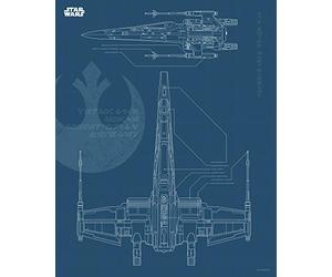 Komar Cuadro mural Star Wars Blueprint X-Wing para habitación infantil, decoración artística, sin marco, WB179-40x50, tamaño: 40 x 50 cm (ancho x alto)