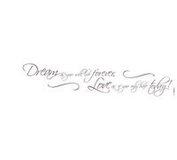 'Komar Deco de pegatinas "Dream As You Will, 1 pieza, gris, 18002h