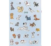 Komar Disney 14099h - Adhesivo Decorativo para Pared (50 x 70 cm, 27 Piezas), diseño de Gatos y Perros de Disney