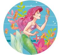 Komar Disney Dots DD1-016 - Papel pintado fotográfico de fieltro redondo y autoadhesivo (125 cm de diámetro), diseño de Ariel Seahorses de Disney