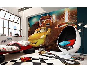 Komar Disney IADX7-031 - Papel pintado fotográfico para dormitorio infantil (350 x 250 cm, 350 x 250 cm), diseño de Rayos McQueen, Cruz Ramírez