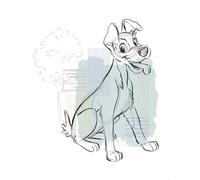Komar Disney Lady and the Tramp Hello Tramp - Cuadro decorativo para habitación infantil (40 x 50 cm)