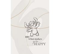 Komar Disney Lilo and Stitch Do What Makes You Happy - Cuadro decorativo para habitación infantil (50 x 70 cm), diseño de Lilo y Stitch Do What Makes You Happy