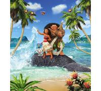 Komar Disney - Papel pintado fotográfico de fieltro - Moana Beach - Tamaño: 250 x 280 cm (ancho x alto) - Papel pintado para niños, niñas, habitación de los niños, papel pintado - IADX5-012