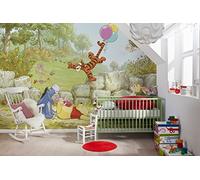 Komar "Disney Winnie The Pooh Winnie Pooh Ballooning Papel Pintado Mural, Multicolor, 8 Piezas