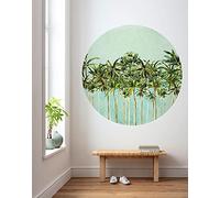 Komar DOT D1-093 - Papel pintado para pared, diseño de coconut trees (125 cm de diámetro), color blanco