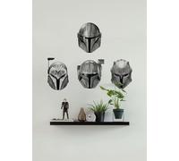 Komar Graz Design - Adhesivo decorativo para pared (50 x 70 cm), diseño de los cascos mandalorianos de Star Wars