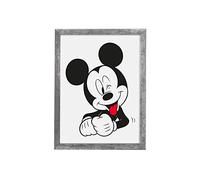 Komar Marco de fotos de madera con diseño de Mickey Mouse Funny, color plateado