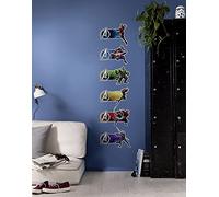 Komar Marvel 14734h - Adhesivo Decorativo para Pared (100 x 70 cm (Ancho x Alto), 7 Piezas, diseño de Black Widow, Hawkey, Hulk, Color Negro