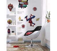 Komar Marvel 14740h - Adhesivo decorativo para pared (100 x 70 cm (ancho x alto), 8 piezas, diseño de araña, araña, decoración de pared, habitación infantil