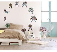 Komar Marvel Comics Collection 14742h - Adhesivo Decorativo para Pared, 100 x 70 cm (Ancho x Alto), 11 Piezas, diseño de Caption America, Hulk, Spiderman
