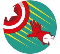 Komar Marvel DD1-055 - Papel pintado fotográfico de fieltro redondo y autoadhesivo, diseño del Capitán de Los Vengadores, diámetro de 125 cm