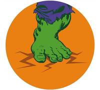 Komar Marvel Dot DD1-032 - Papel pintado fotográfico de fieltro redondo y autoadhesivo (125 cm de diámetro), diseño de Los Vengadores Hulk's Foot Pop Art