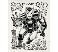 Komar Marvel Iron Man Lino-Cut - Cuadro decorativo para habitación infantil (40 x 50 cm), diseño de Iron Man