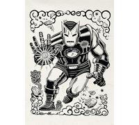 Komar Marvel Iron Man Lino-Cut - Cuadro decorativo para habitación infantil (50 x 70 cm), diseño de Iron Man