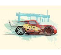Komar Mural de Disney Cars Rayo McQueen - Tamaño: 70 x 50 cm (sin marco) - Decoración para habitación infantil