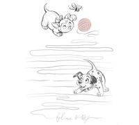 Komar Mural de pared de Disney Animals Dogs and Cats Playground - Tamaño 40 x 50 cm - Decoración para habitación infantil